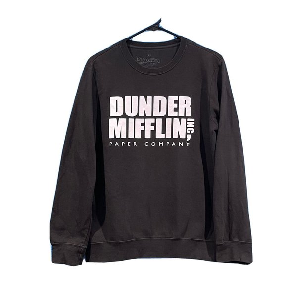 The Office Dunder Mifflin Inc Paper Company Black Crewneck Sweater Size Small - Picture 1 of 14